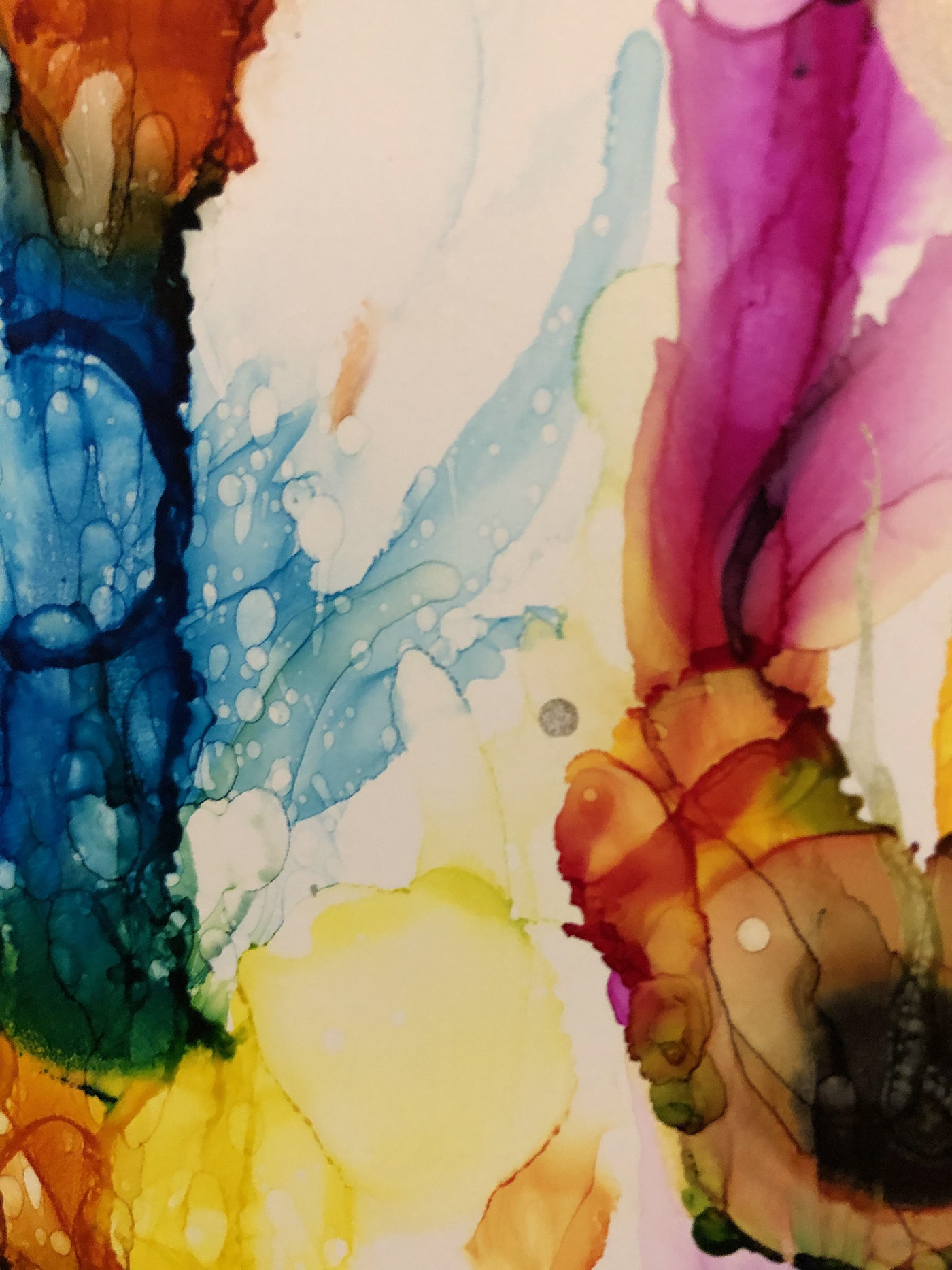 alcohol ink abstract painting   colors