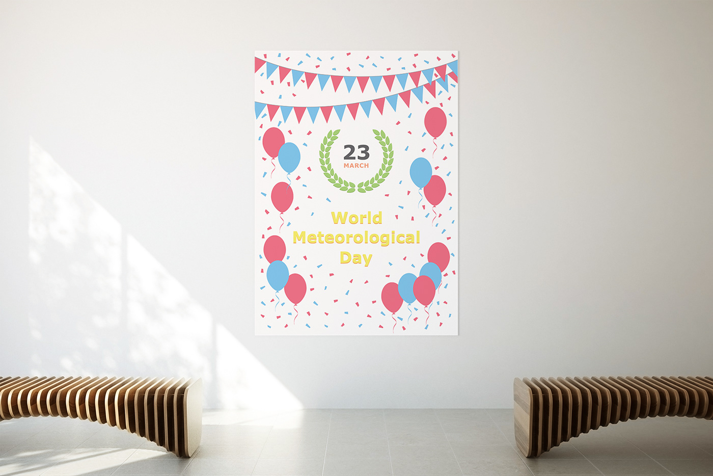 March 23 world meteorological Day Holiday celebration happy Event greeting postcard