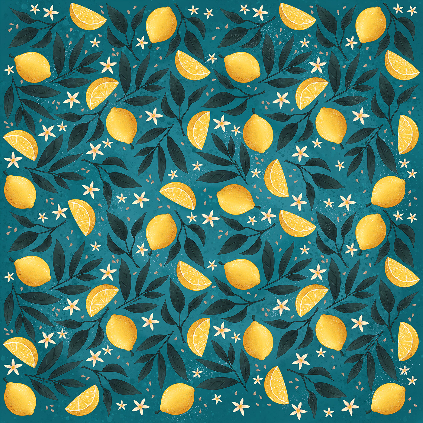 Digital Art  fashion design ILLUSTRATION  lemon lemonpattern lemons product design 