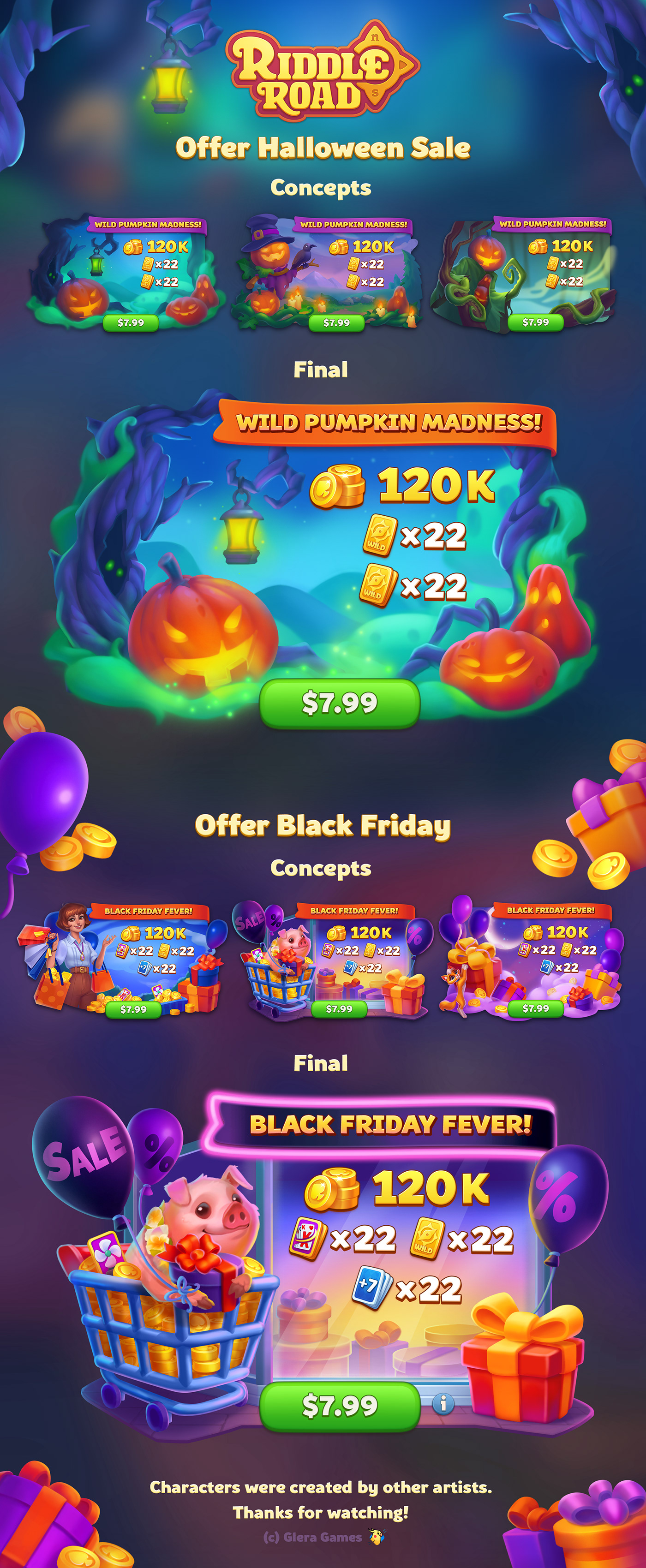 gameart UI offers Halloween BlackFriday 2D cgpaintinig