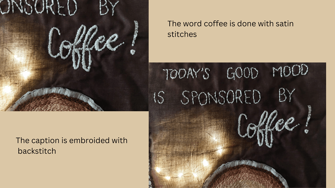 Embroidery Coffee cafe