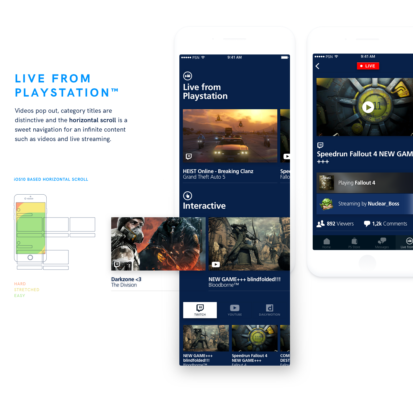 playstation redesign UI ux Progressive Disclosure iphone companion Sony Games collections