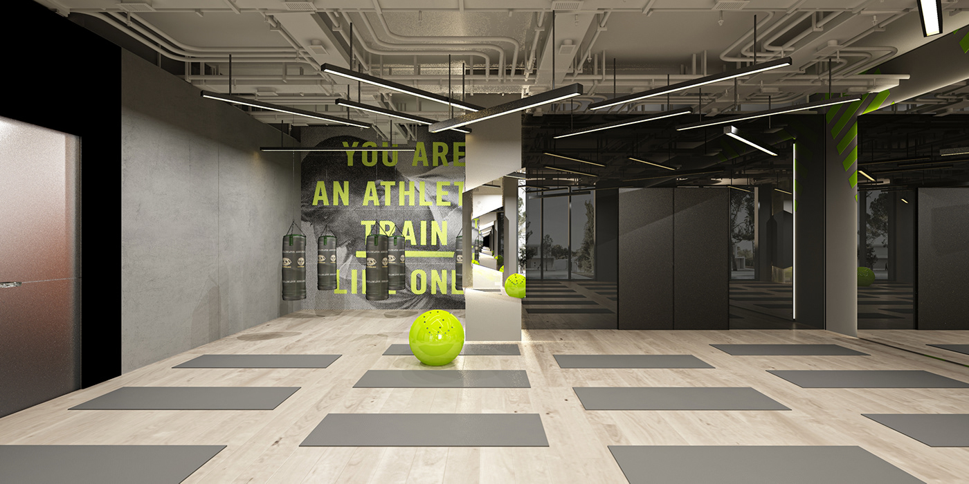 indoor gym egypt cardio cross fit interior design  architecture Render visualization 3ds max