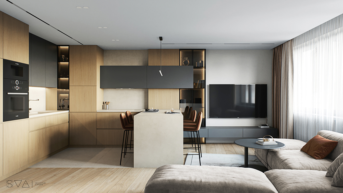 3D architecture bedroom corona design Interior interior design  kitchen living room visualization