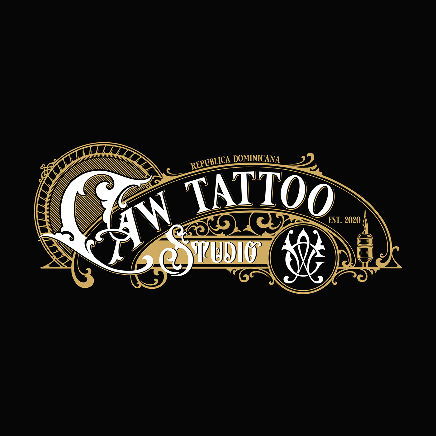 black and white Brand Design ink logo Logo Design Logotype tattoo tattoo design typography   visual identity
