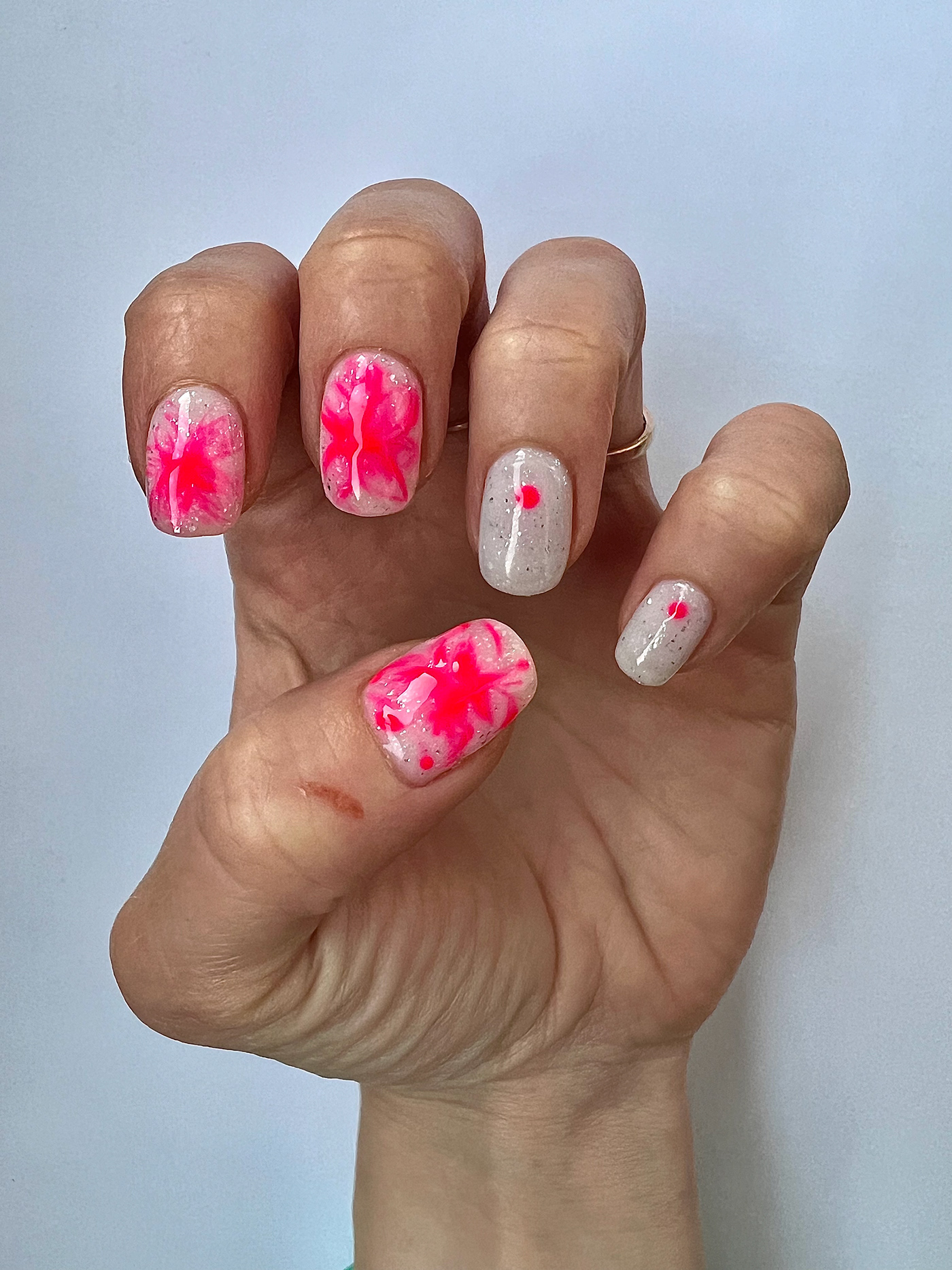 nail design manicure stamping shellac nail art Glitter spreading base