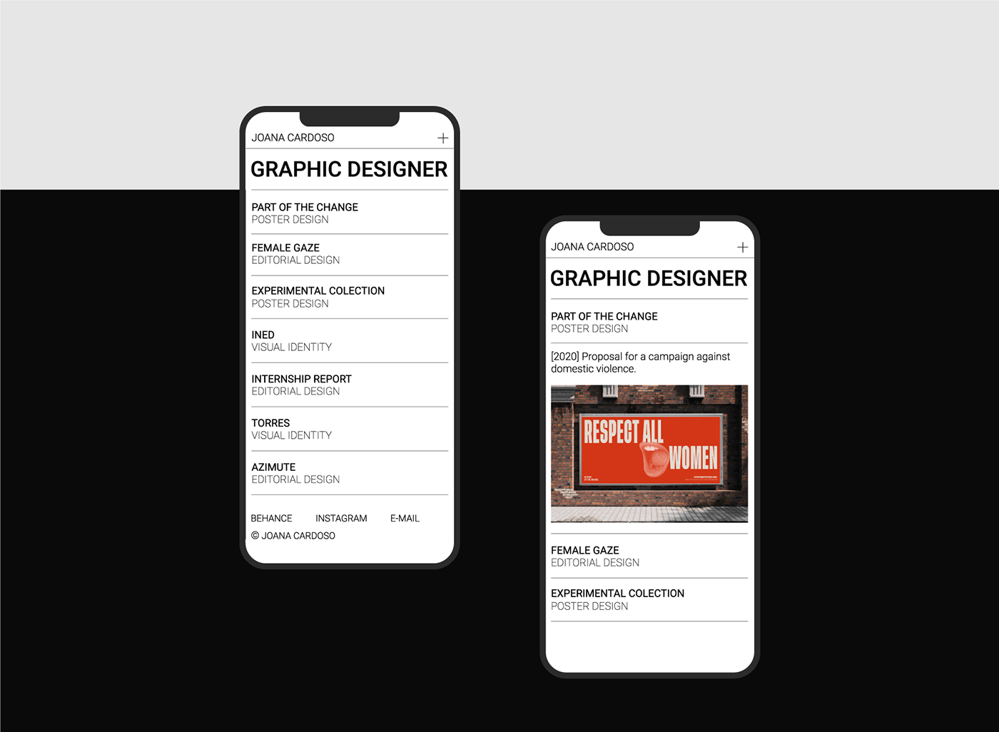 digital editorial design  Editorial Website graphic design  JOANA CARDOSO portfolio swiss design typographic website Web Deign Website