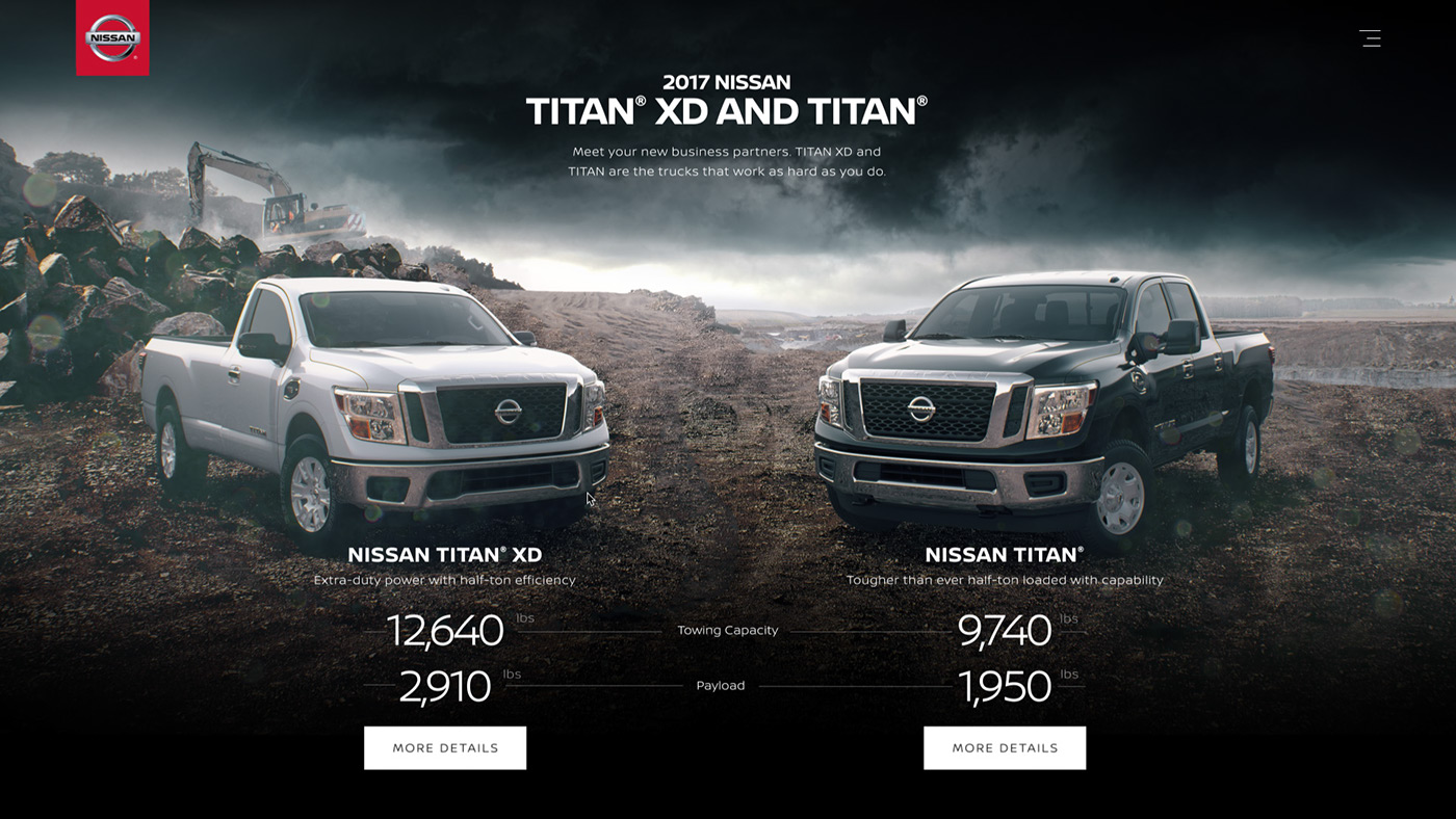 nissan titan experience design motion automotive   Critical Mass interactive chicago designer tires microsite