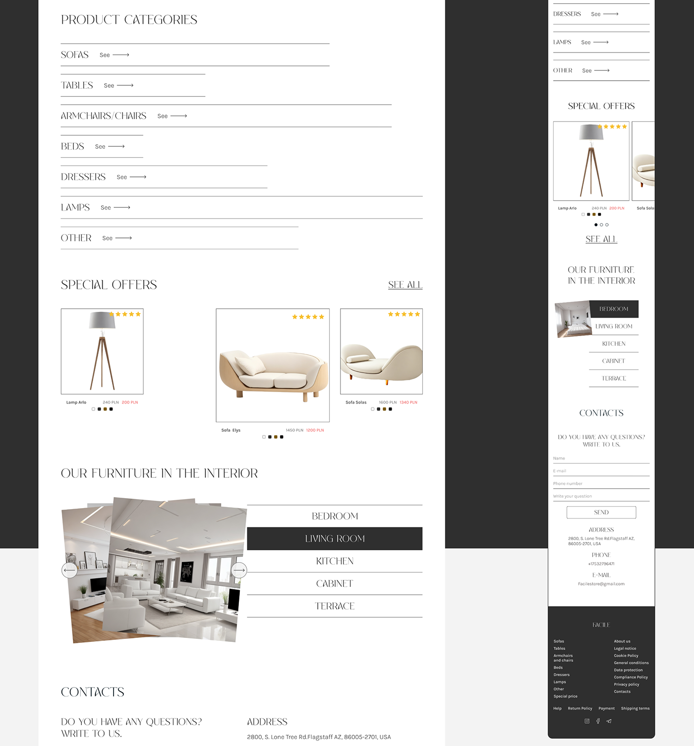 furniture store Web Design  UI/UX Ecommerce user interface ui design UX design ux/ui user experience Website