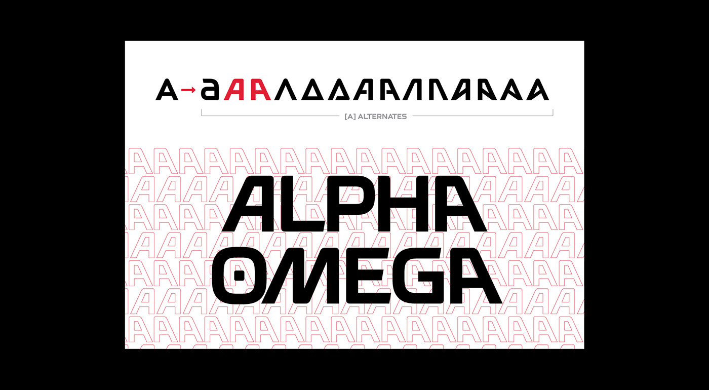 alpha omega type sample featuring alternate characters