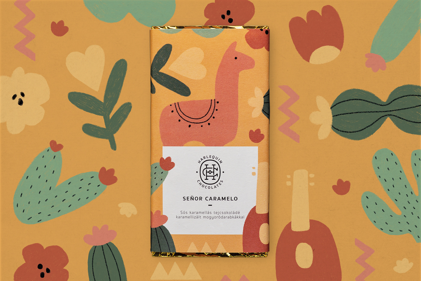 brand chocolate Drawing  Food  identity ILLUSTRATION  Logo Design package pattern graphic design 
