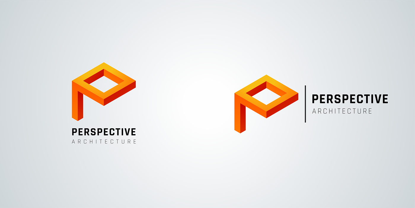 logo vector architecture Perspective branding  identity architect