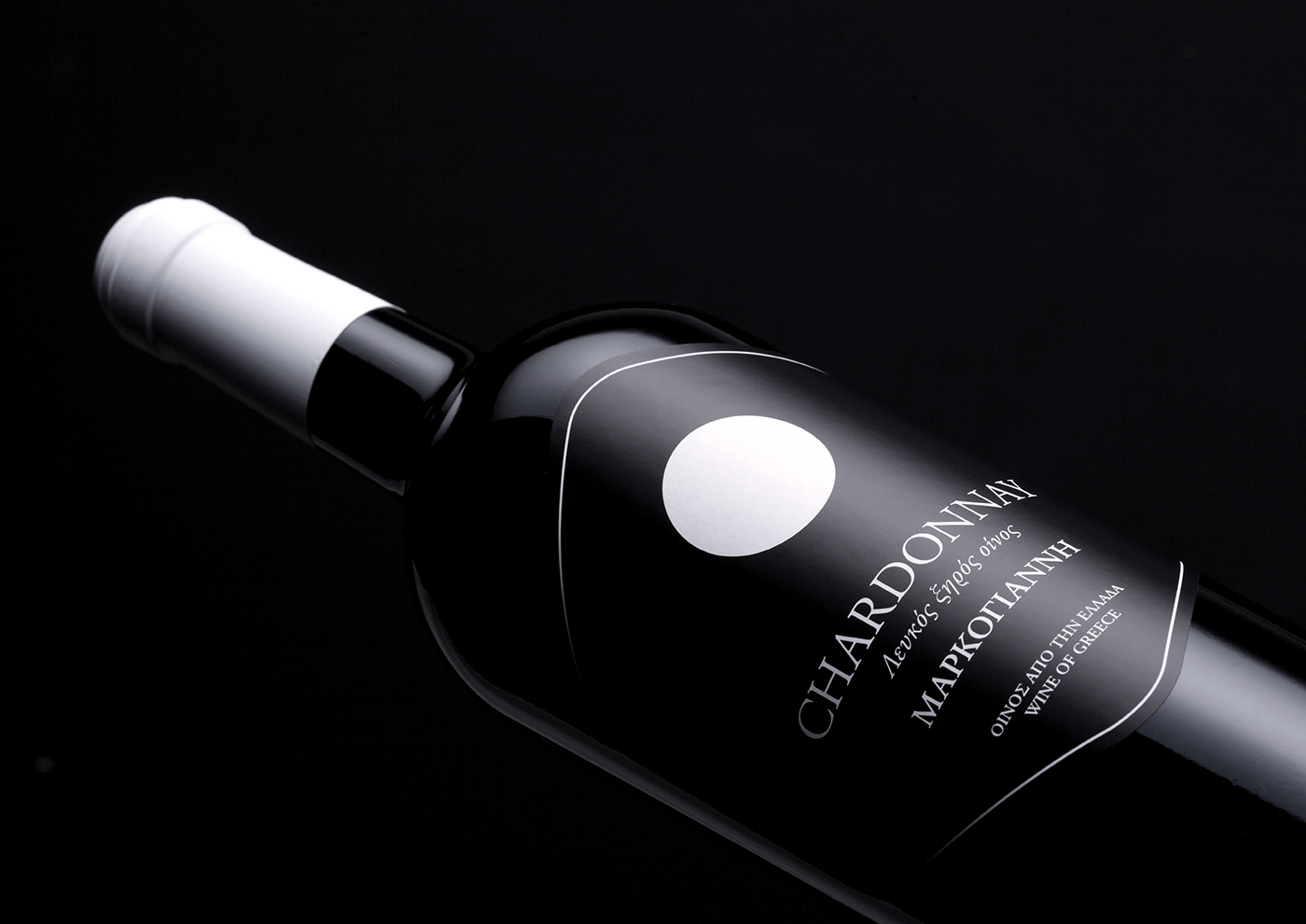 wine bottle Markogianni Chardonnay moon dark black Greece christrivizas trivizas
