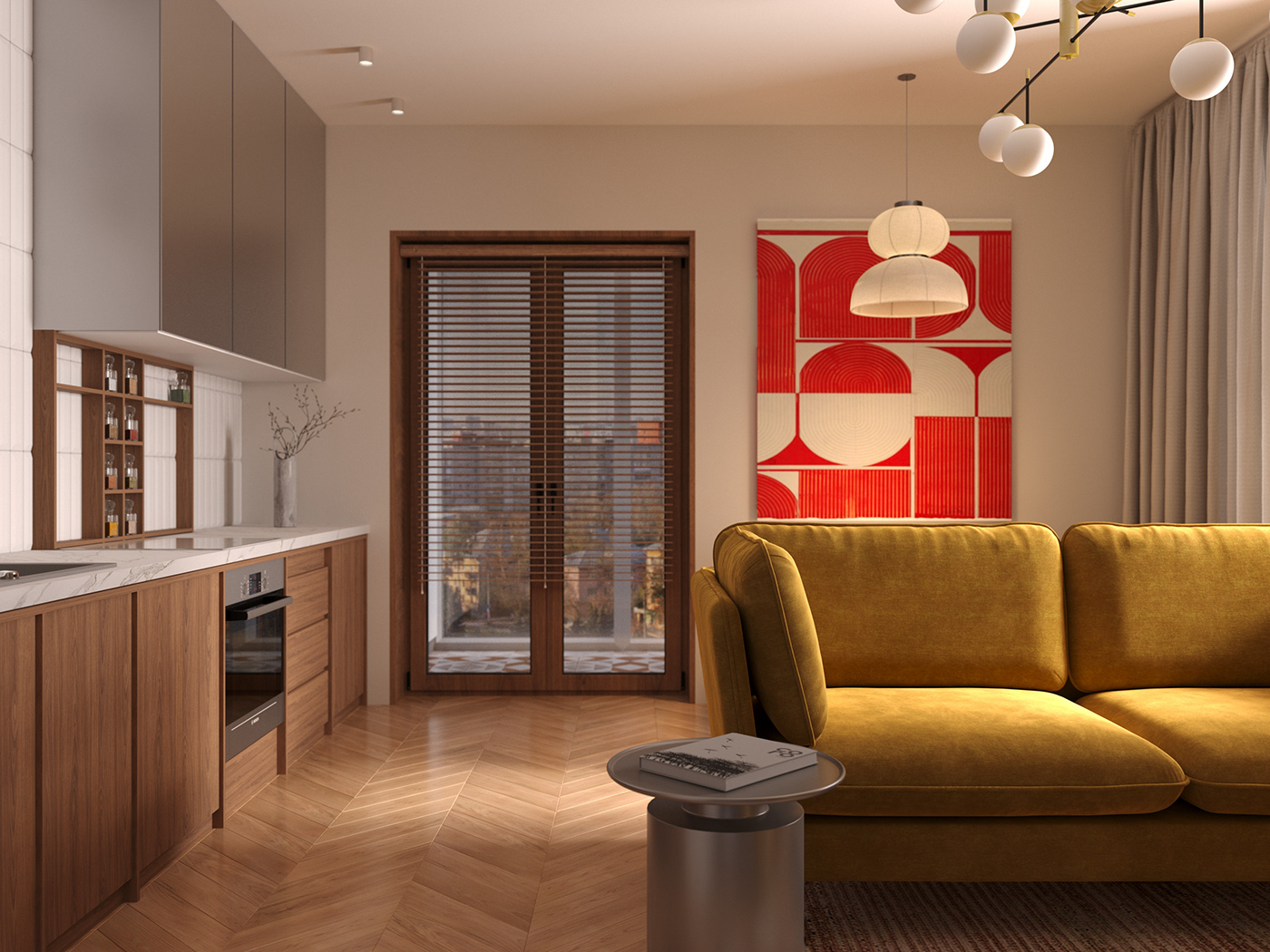 Интерьер квартиры interior design  visualization эклектика design Interior 3ds max corona modern