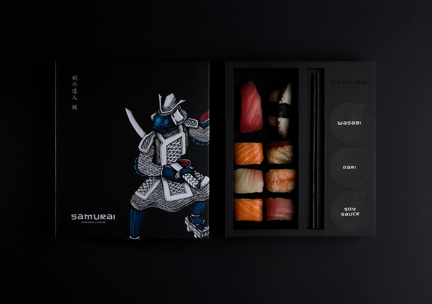 ILLUSTRATION  Packaging branding  Restaurant Branding Sushi samurai asian logo Armenia pentawards