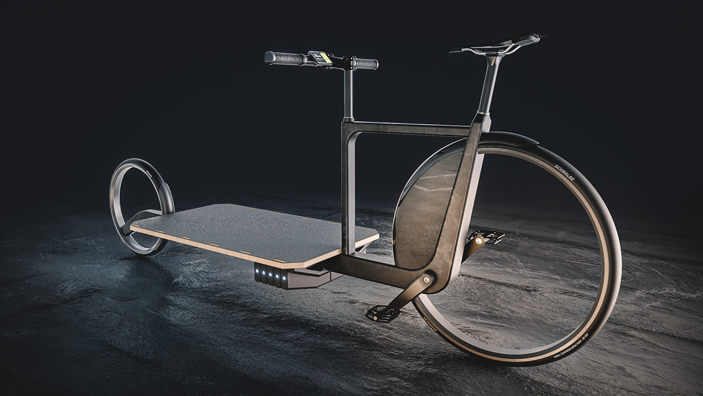 cargo bike Bike biking design industrial design  rendering 3d render product design  student