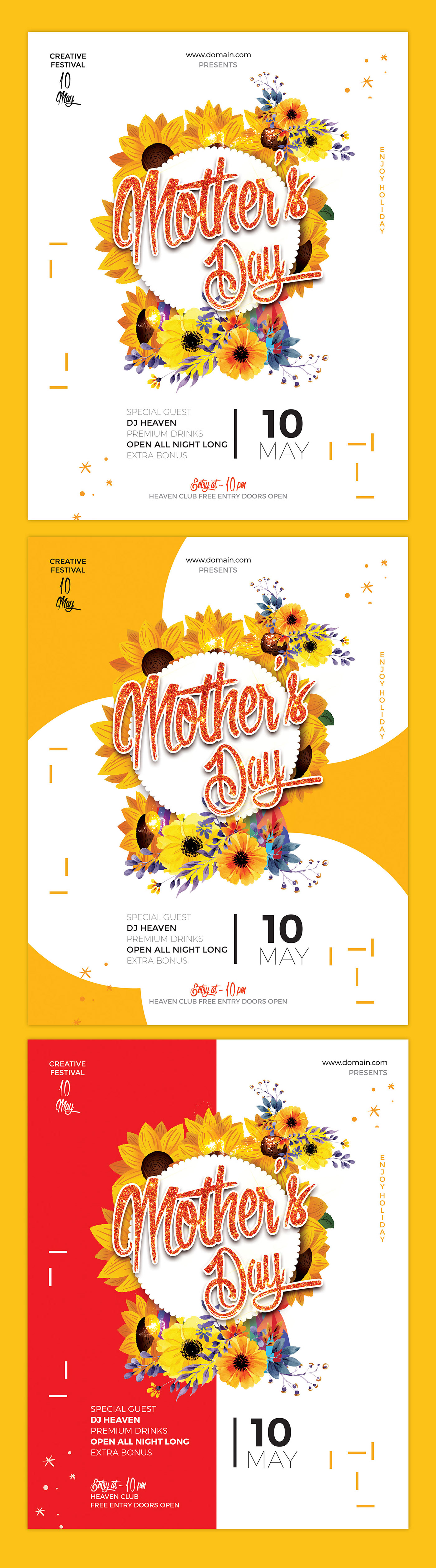 flyer design Print Media branding  Creative Design flyer templates party flyer professional clean mothers day