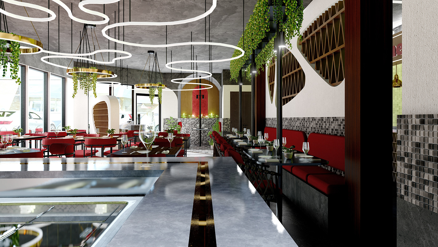 Bar Design restaurant design 3d Visualisation 3D Visualization Cafe design architectural design 3D Modelling detail design