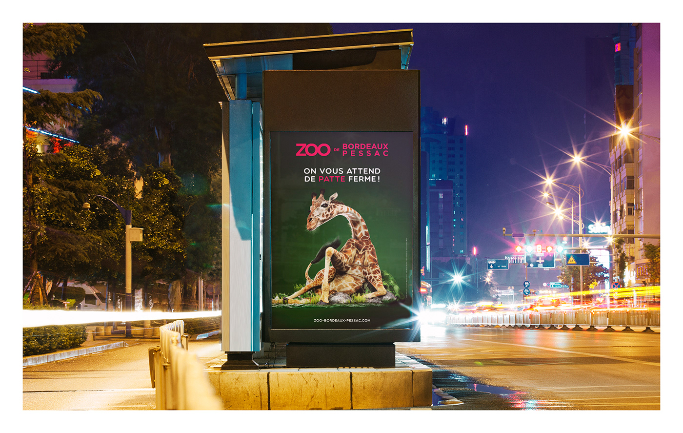 3D Advertising  affichage animals campagne communication girafe publicité zoo
