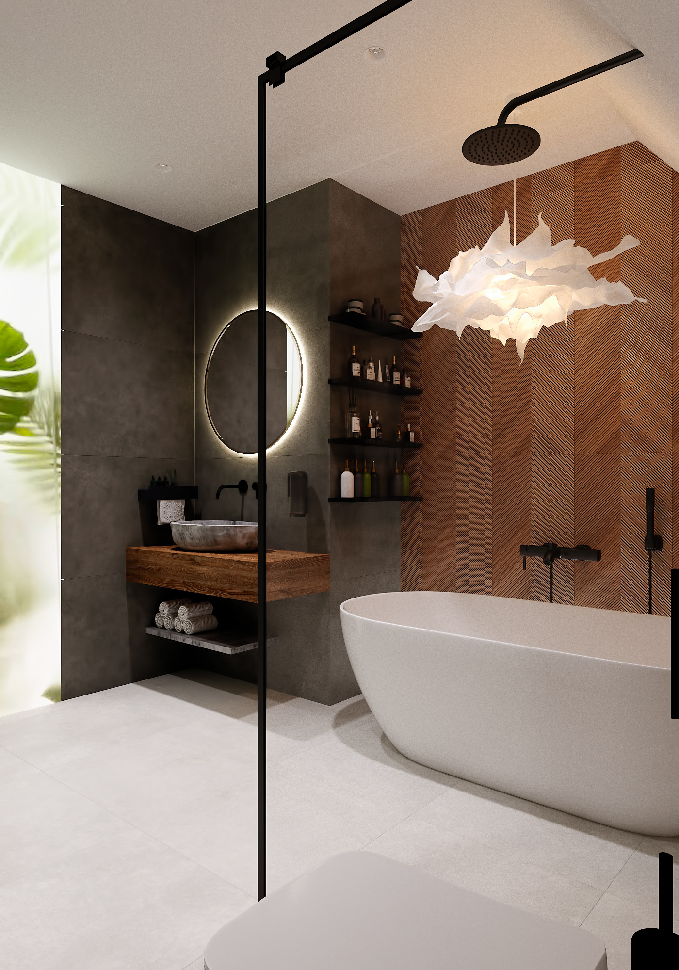 architecture bathroom bathroom design design grey greyscale interior design  stone visual identity wood