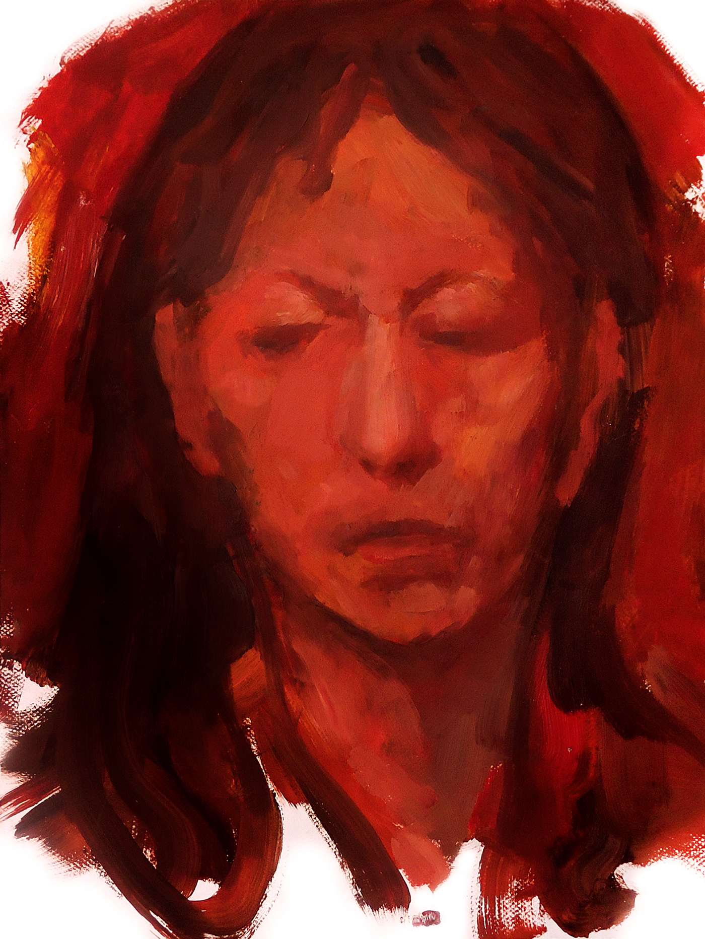 model portrait red oil Paintings