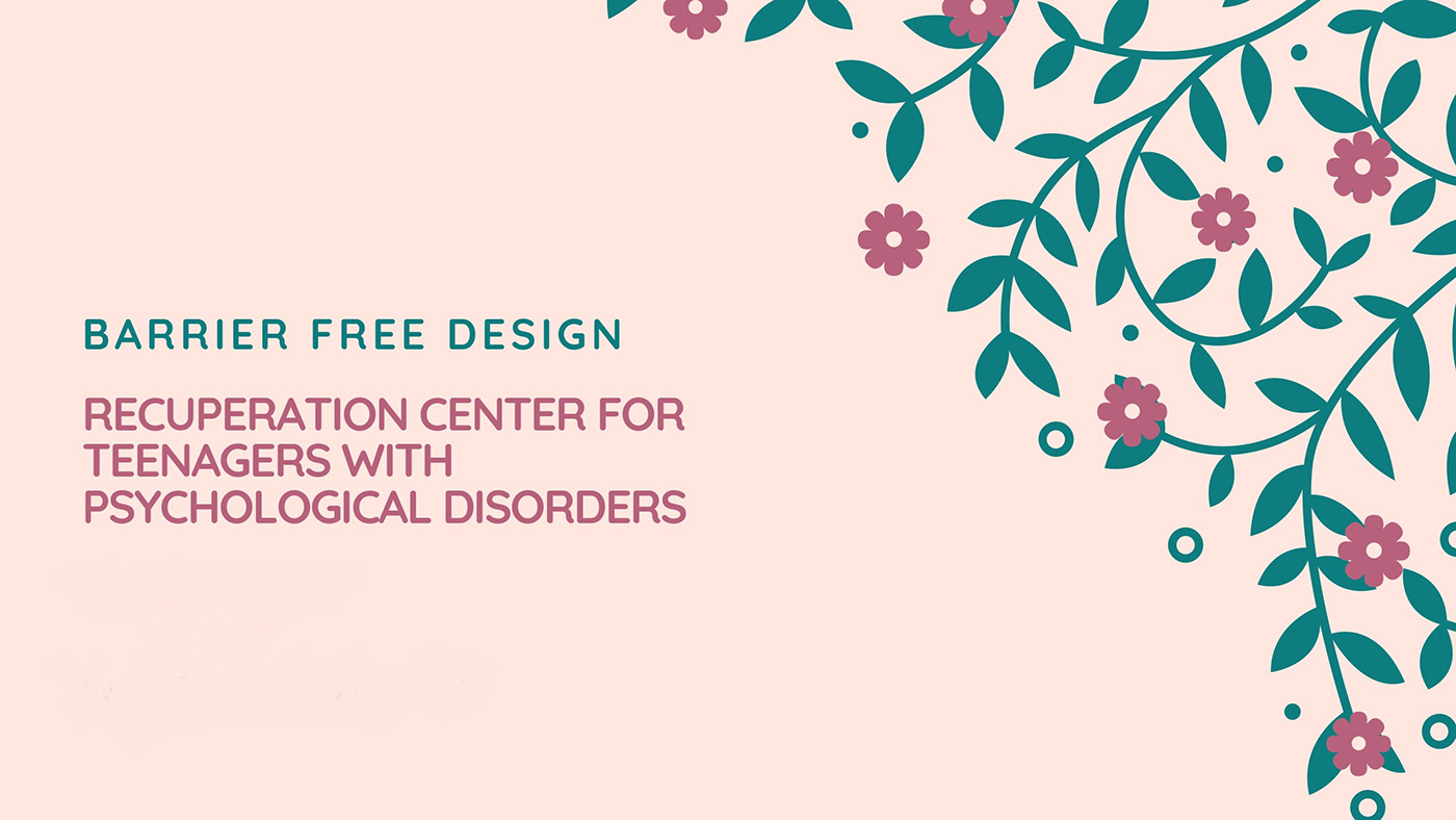 architecture barrier-free interior design  Landscape modern psychology rehabilitation center therapy visualization