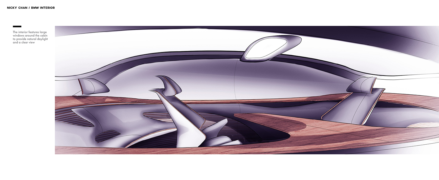 BMW Car Interior car design industrial design  sketch Render
