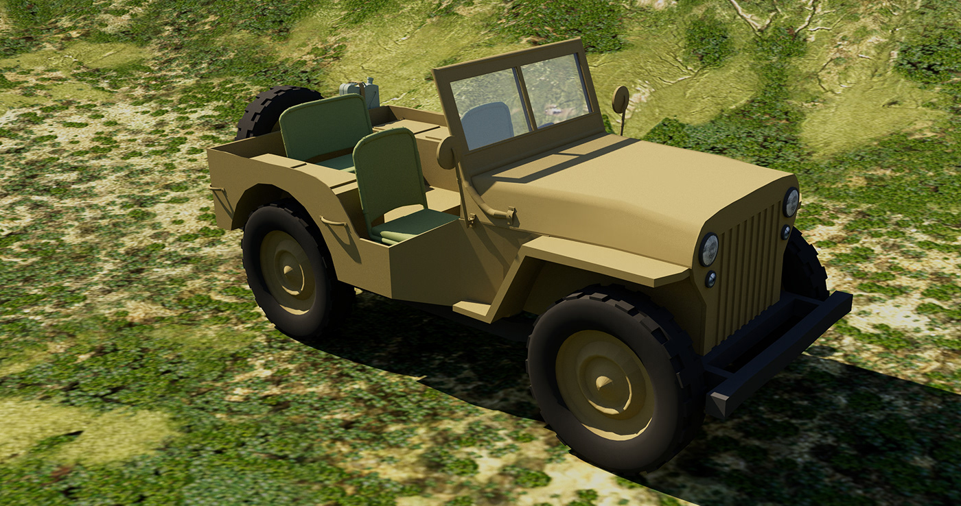Maya 3D jeep photoshop Render texture