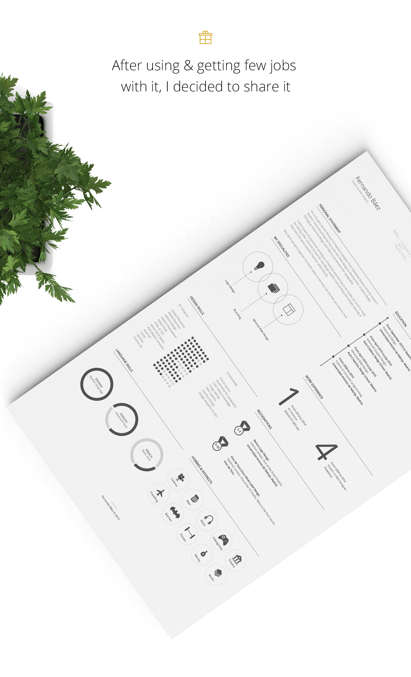 free resume template on behance