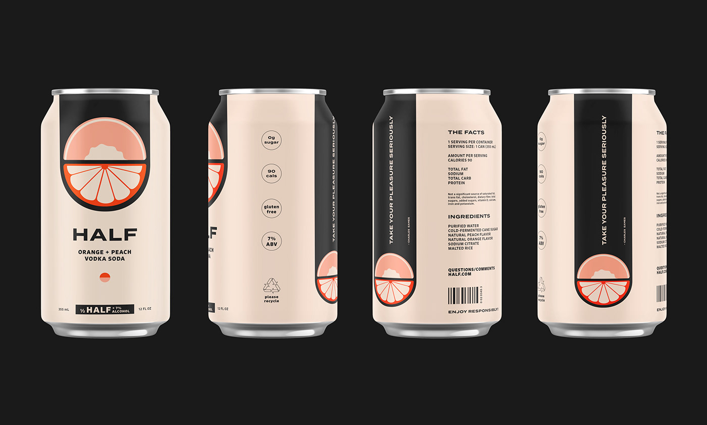 black branding  can fruits logo midcentury Vodka graphic design  Packaging