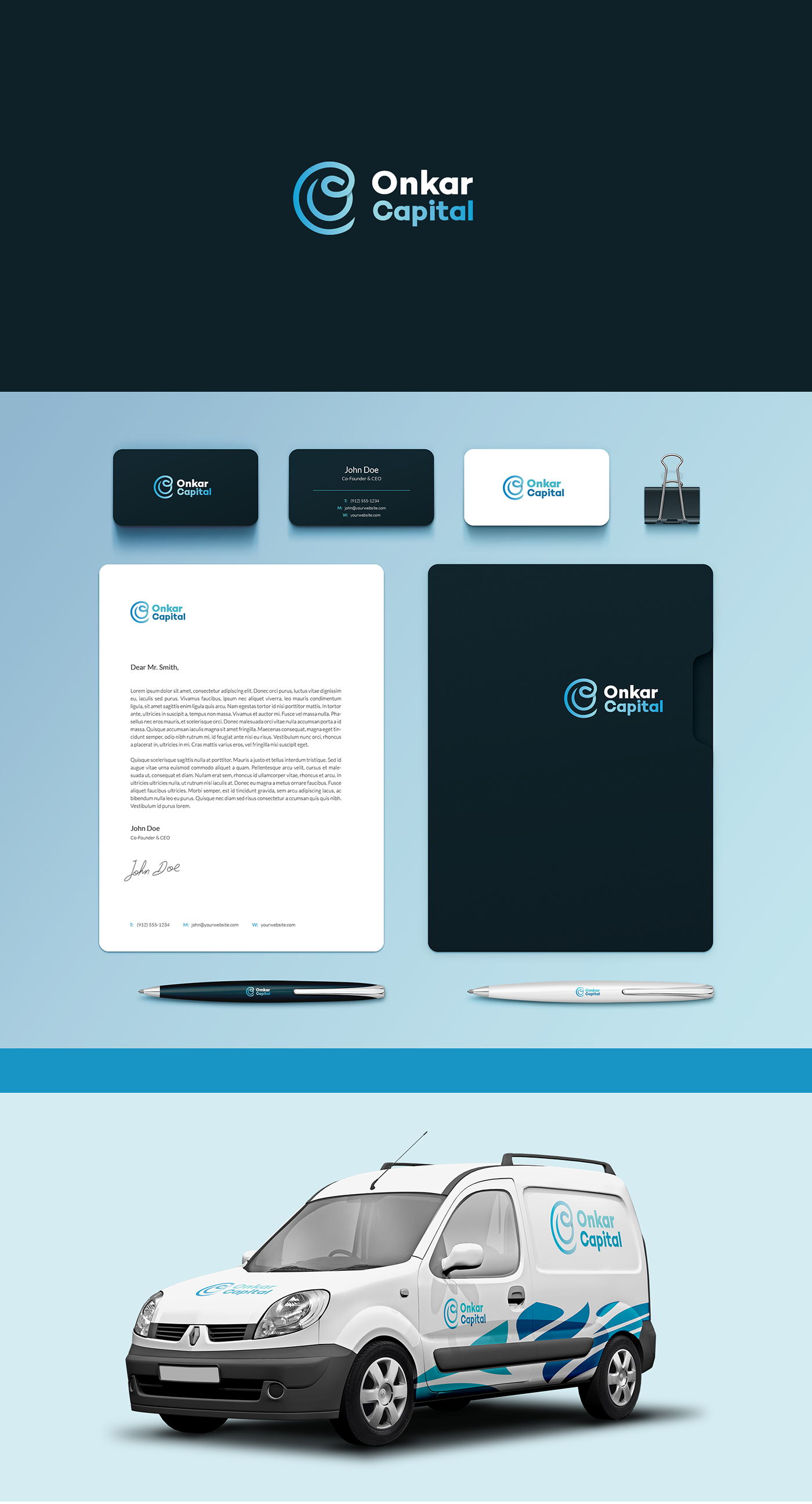 branding  logo finance product banking letterhead Mockup deign inspiration blue