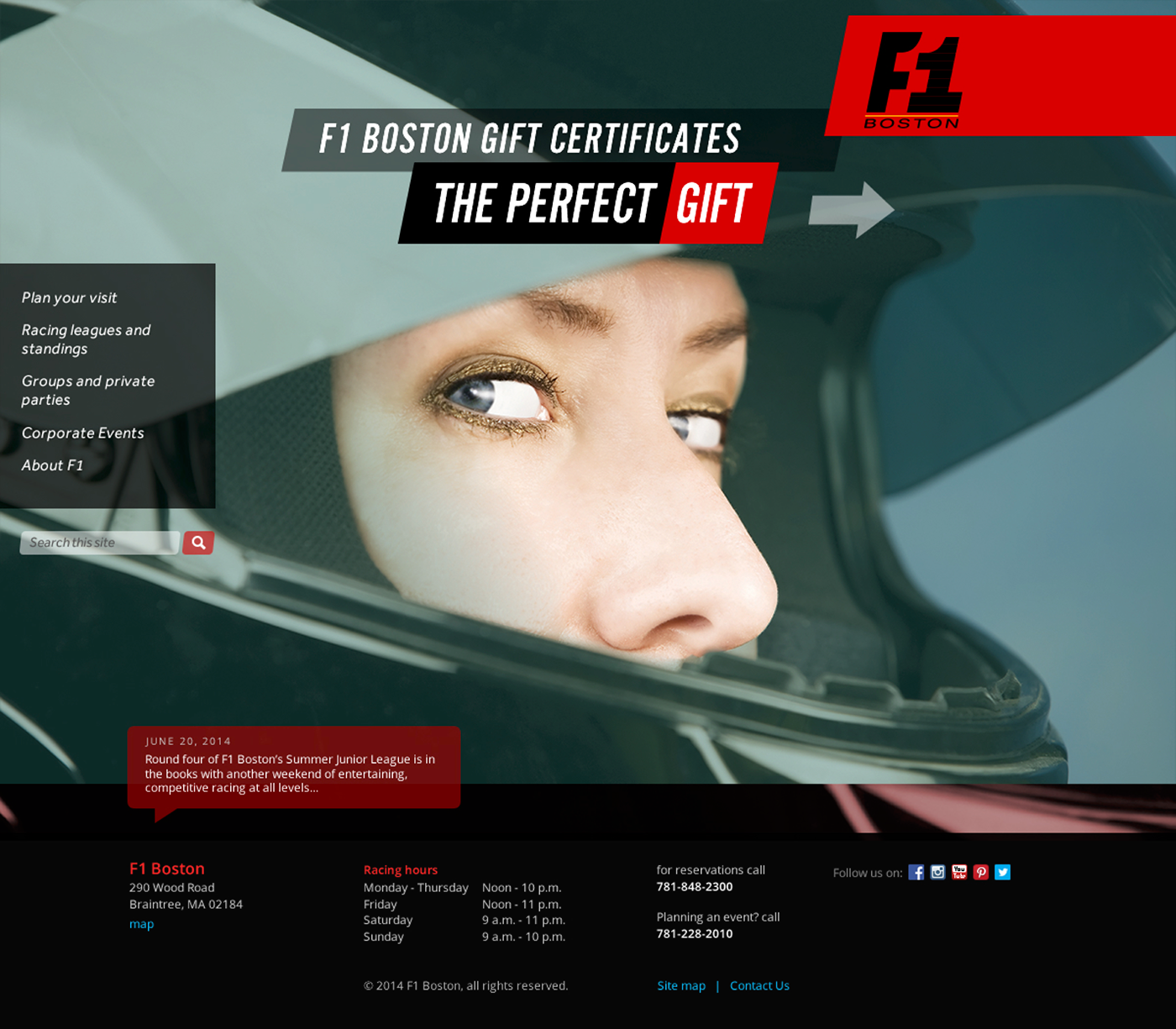 f1boston Racing web site