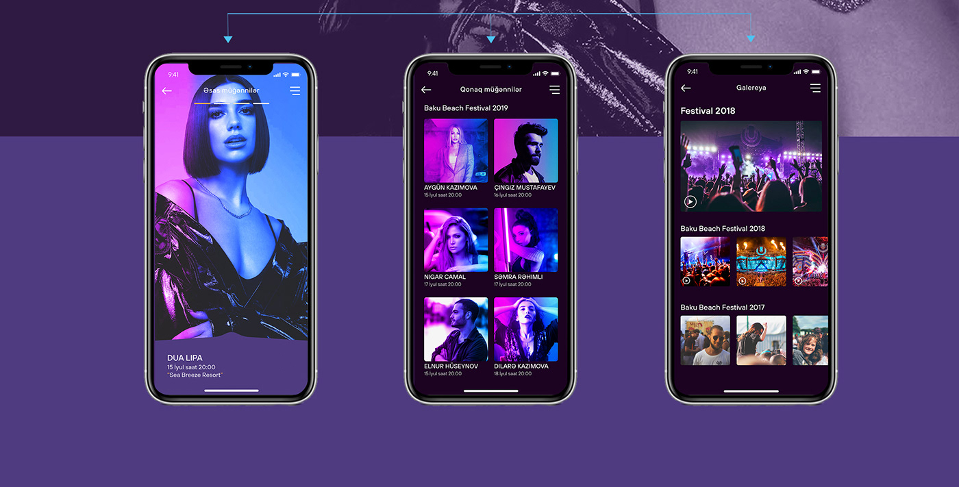 Baku Beach Festival – UX/UI Design of mobile app for on Behance