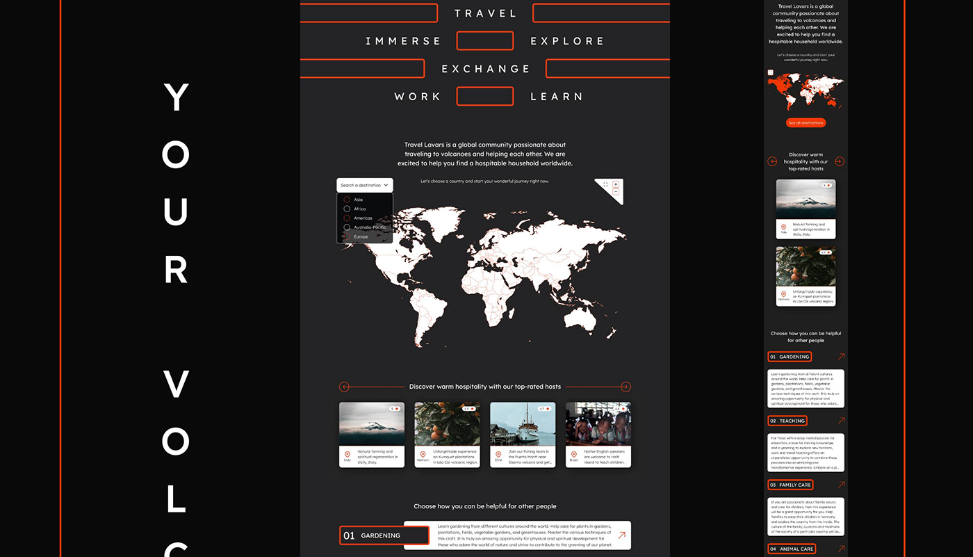 volcano Travel Website Travel Web Design  Website UI/UX user interface ui design user experience tourism