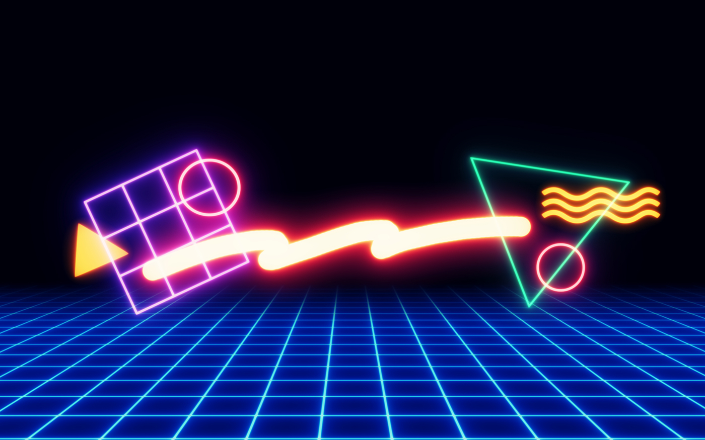 '80s Neon Shapes/Wallpapers on Behance