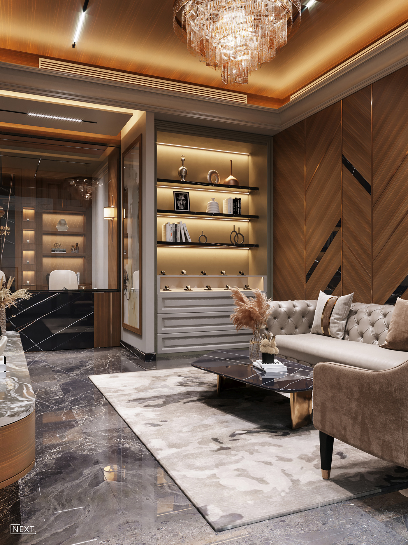 contemporary desk elegant Interior luxury luxury office Marble Office Office Design wood