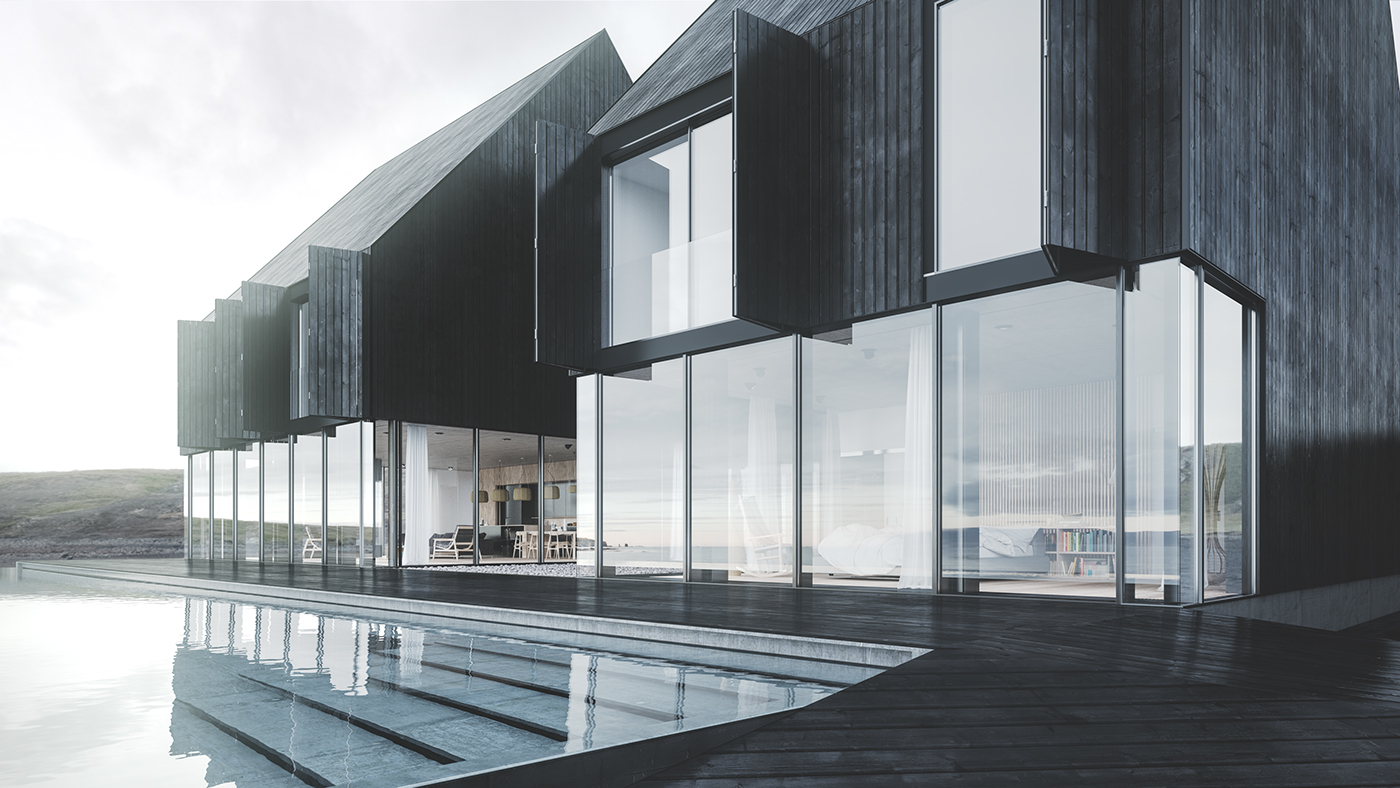 iceland CGI visualization Coast corona corona renderer minimalistic Interior house