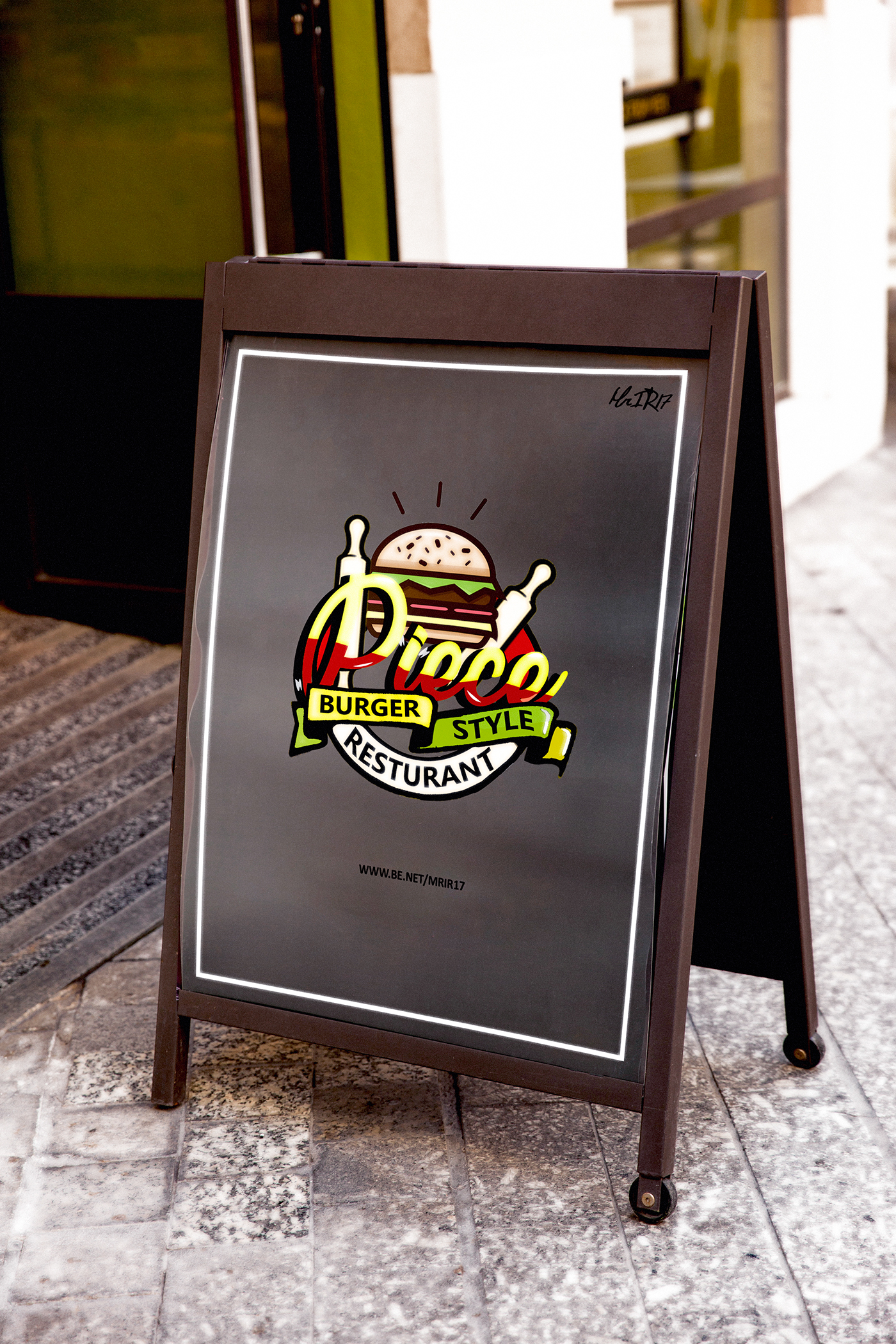 piece burger branding  logo piece restaurant Logo Design MrIR17 Ibrahim Refaey