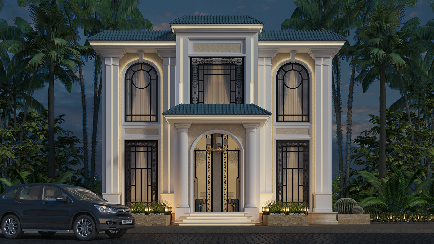 ELEVATION DESIGN luxury villa neo classic Neo Classic Design Neo Classic elevation neo classic villa neoclassic villa Residential Villa  Villa villa elevation