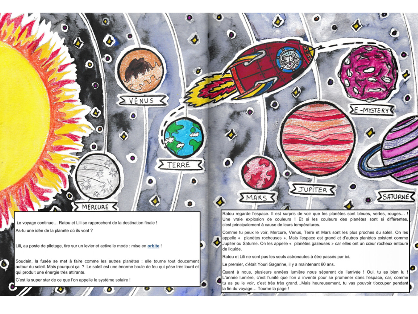 ILLUSTRATION  cosmos design watercolor aquarelle painting   Space  children's book direction artistique peinture