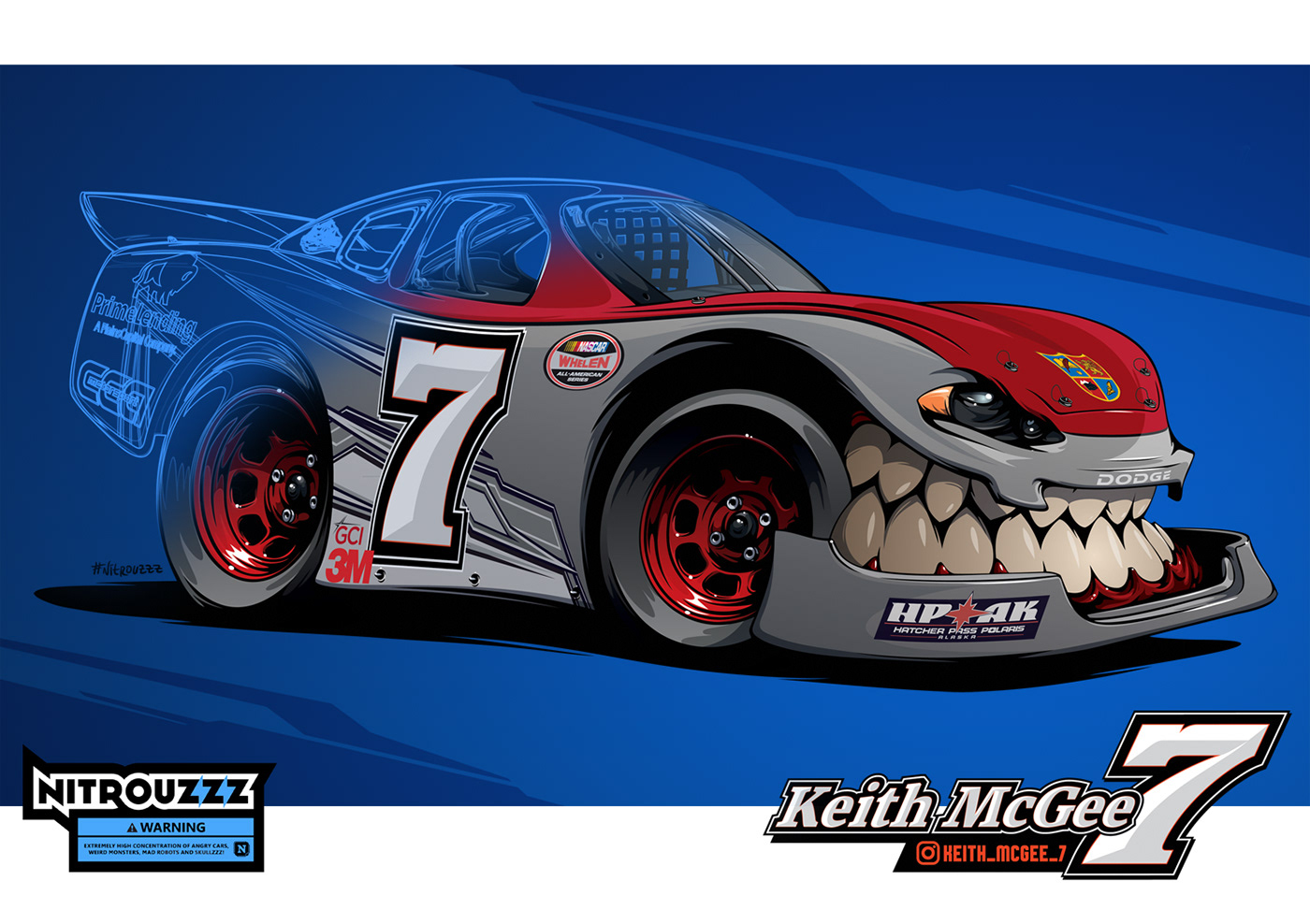 nitrouzzz beastedup car teeth car with teeth NASCAR race Racing