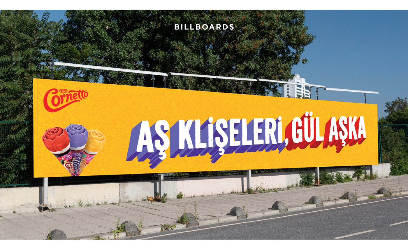 Advertising  artwork billboard handmade ice cream ILLUSTRATION  lettering summer TV Commercial typography  