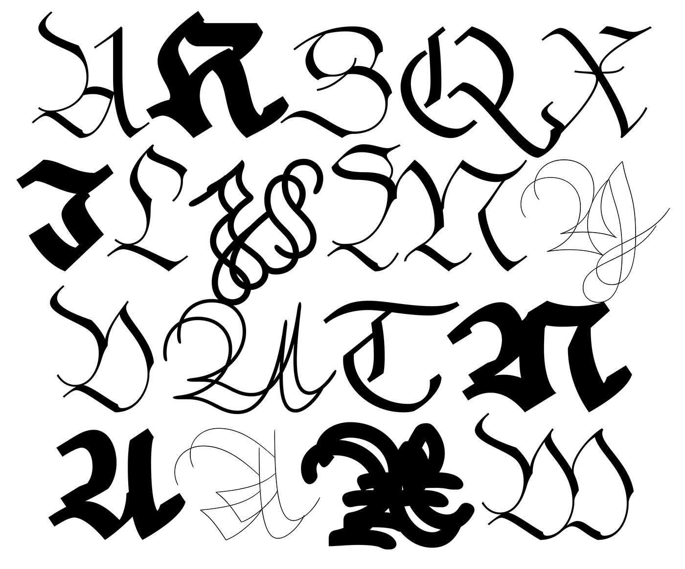 Calligraphy   font Fraktur gothic stroke typedesign contemporary monoline font Script textura