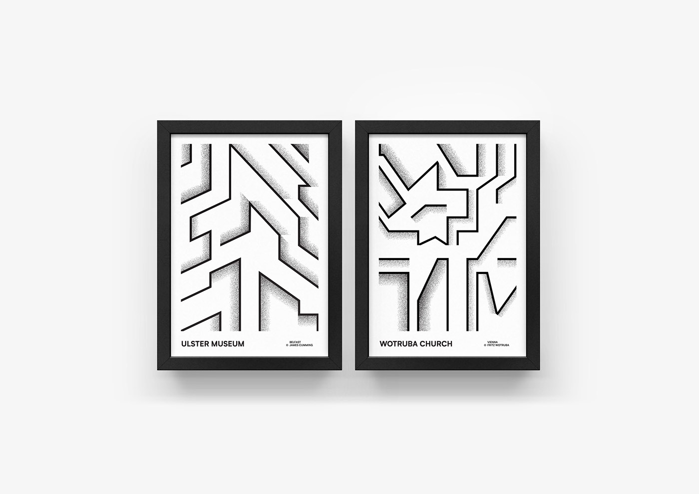 poster Collection Brutalism architecture Minimalism Forms geometry ILLUSTRATION 