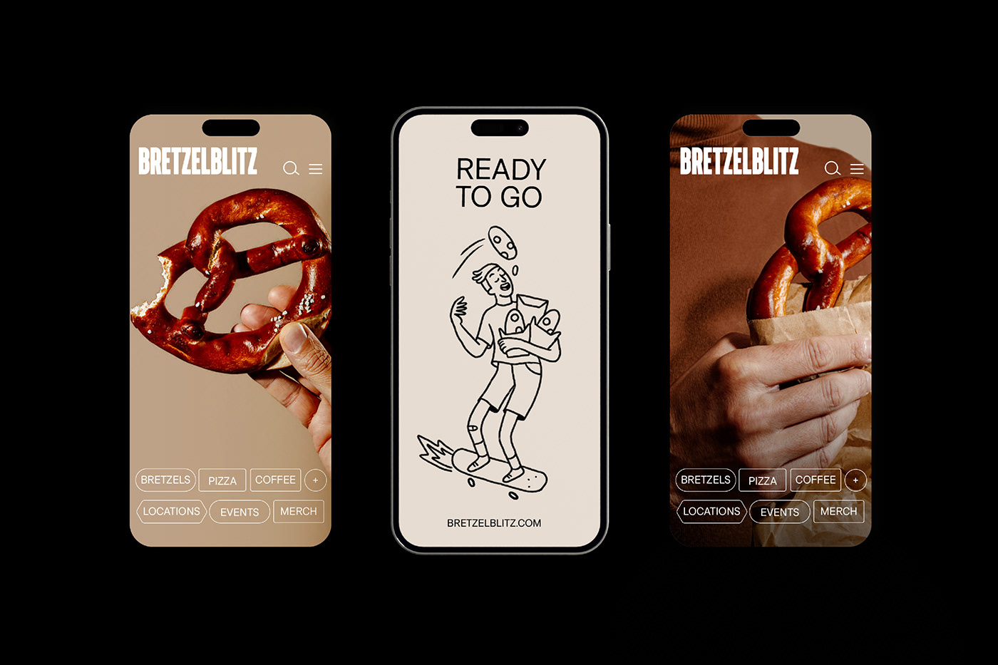 Coffee bakery pretzels brand identity ILLUSTRATION  cool 2024 design stunning cafe brand illustration