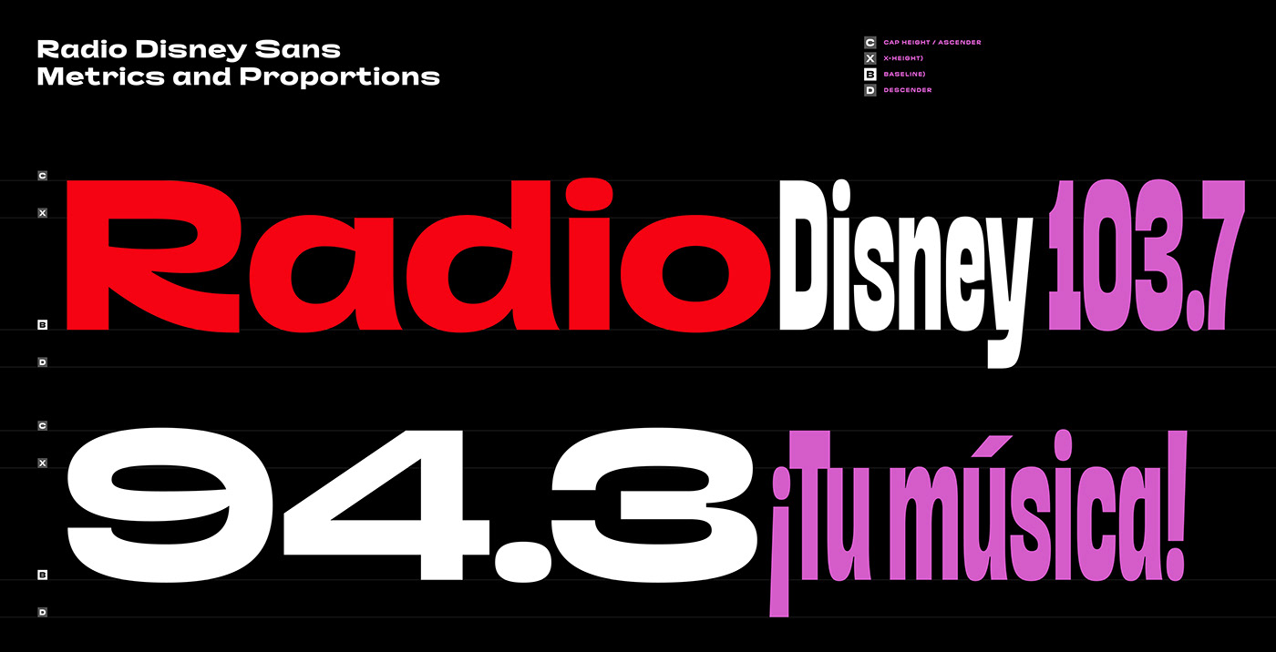 radio disney custom type type design rebranding Rebrand music Radio typography   Script sans serif