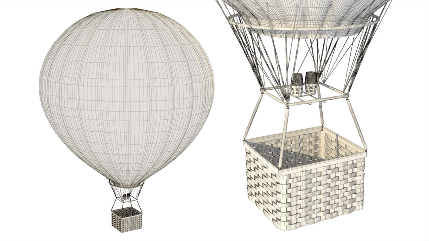 3D 3ds max modelling city Street beach pier air balloon building cartoon sidewalk scene design SKY