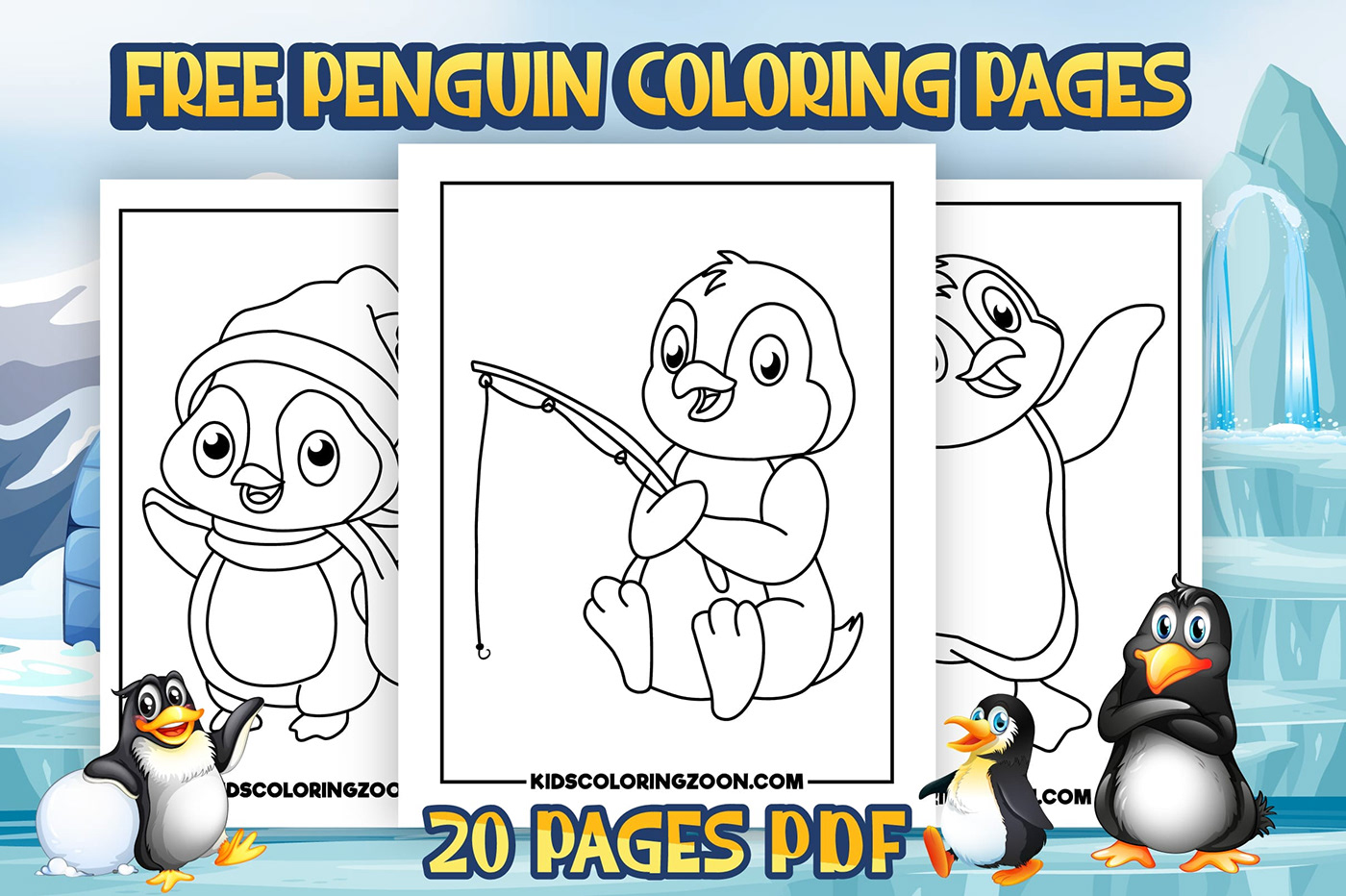 cartoon coloring book Coloring Pages Drawing  kdp kdp coloring book KDP Interior line art penguin penguin coloring page