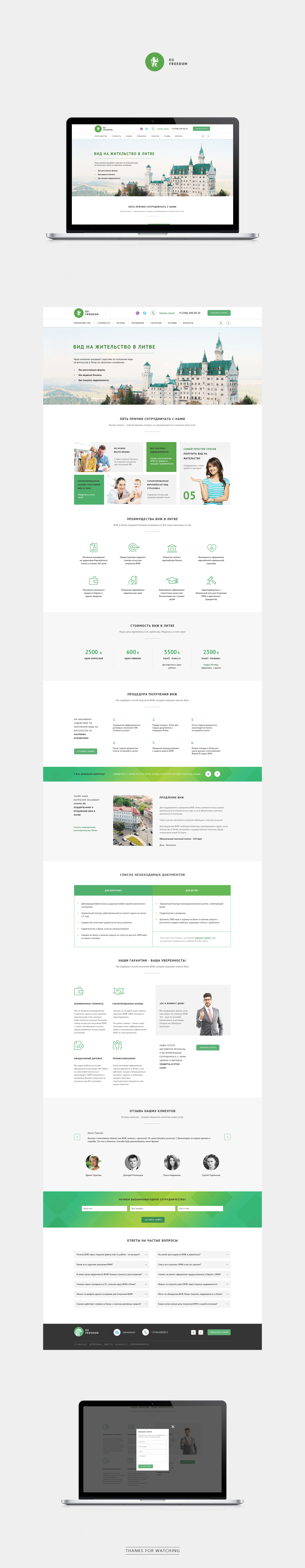 Web Minimalism landing page flat design green White