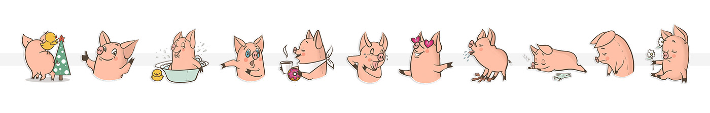sticker sketch pig чуня sweet ILLUSTRATION  artist Fashion illustrator video draw